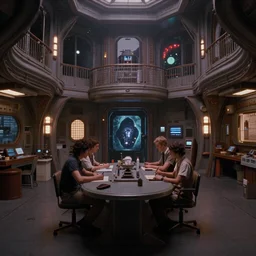 wes anderson cinematography, cosmic horror, scene from a wes anderson film, alien 1 9 7 9, ornate highly detailed space station interior, blade runner 2 0 4 9, beyond the black rainbow, horror, atmospheric haze, film. film still, 1 6 mm cinematography. todd hido, gregory crewdson, edward hopper