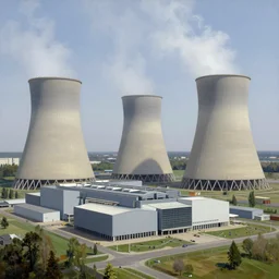detailed cinematic wide shot of giant world nuclear power plant, ultra realistic, spring light, painting by gaston bussiere, craig mullins, j. c. leyendecker
