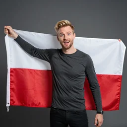bill nye the science guy holding the flag of poland