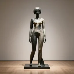 modern art, abstract sculpture, anime girl, moma, studio light, 8 k