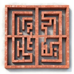 brick path maze, direct overhead view