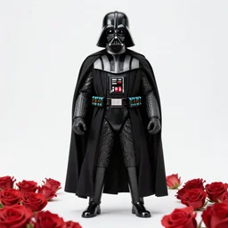 perfectly - centered!! looking at the camera!!! full body portrait of darth vader with roses, bright lighting, godrays, golden, baroque style, roses, intricate abstract upper body intricate artwork, by tooth wu, wlop, beeple, dan mumford. concept art, octane render, deviantart, greg rutkowski, cinematic arthouse, key art, hyper realism, iridescent accents