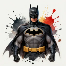 a splatter painting of batman in the style of irena chrul, artstation