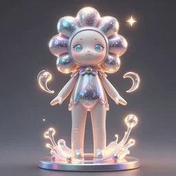 takashi murakami, ilya kuvshinov isolated magical girl vinyl figure, figure photography, glitter accents on figure, holographic undertones, expert human proportions, high detail, ethereal lighting, rim light, expert light effects on figure, sharp focus, dramatic composition and glowing effects unreal engine, octane, editorial awarded best character design