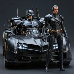The Batmobile Designed By Moebius Yasushi Nirasawa and HR Giger, full body action pose, hyperrealistic, octane render, HDR, volumetric lighting,