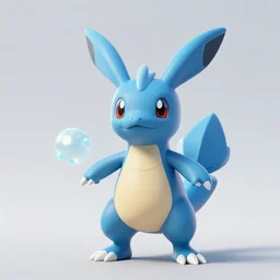 a new species of blue pokemon, created in the style of arvalis, 3 d rendering, hyper realistic