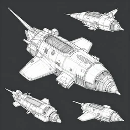 lineart spaceship model sheet