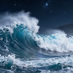 ocean big wawes, starry night, trending on artstation, pixiv, hyperdetailed Unreal Engine 4k 8k ultra HD, Stanley Artgerm Lau, WLOP, Rossdraws, James Jean Marc Simonetti Ruan Jia and Mandy Jurgens and Artgerm and William-Adolphe Bouguerea Sakimichan, yuru camp, illustration, digital art, concept art
