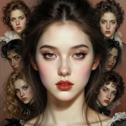 pop surrealism, rococo, burlesque young female seductive - fine - face, pretty face, key visual, realistic shaded perfect face, fine details by stanley artgerm lau, wlop, mark ryden, andrei riabovitchev, marc simonetti, and sakimichan, trending on artstation