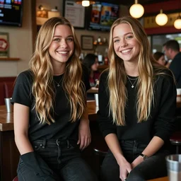 the olsen twins hanging out with steve urkle at an applebee's restaurant