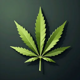 vector geometric high resolution render icon weed leaf