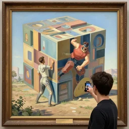 frame, art by kim tschng yeul, by john constable, art by peter mohrbacher, action shot, public art, art by tony diterlizzi first person, unreal engine, art by craig mullins, by artgerm, panorama, hypercube