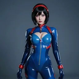 hd photo of latex suit tron cosplay girl portrait in technoir vagabond style leica zeiss lowlight photography