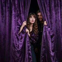 hyperrealistic highly detailed and the silken, sad, uncertain rustling of each purple curtain thrilled me filled me with fantastic terrors never felt before, cinematic lighting, cedric peyravernay maciej kuciara, dramatic lighting, medium shot, ground angle, uhd 8 k, shallow depth of field