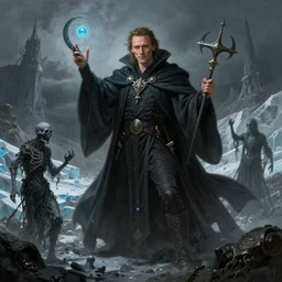 tom hiddleston as a necromancer, summoning undead, glacier landscape, d & d, fantasy, intricate, elegant, highly detailed, digital painting, artstation, concept art, matte, sharp focus, illustration, art by artgerm and greg rutkowski and alphonse mucha
