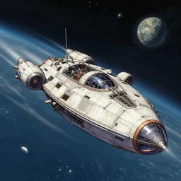 A spaceship flying in space, Medieval Futurism, Retrofuturism, medieval, science fiction by JeeHyung lee, Anna Nikonova aka Newmilky, trending on artstation, 2D art, 2dcg photoshop