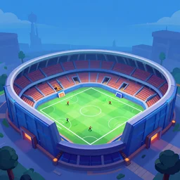 sport arena by brawl stars style, blue scheme colors