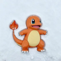 charmander made of snow, photography