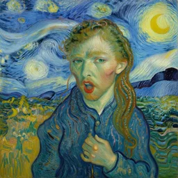 high quality high detail painting by vincent van gogh, hd, screaming girl, photorealistic lighting