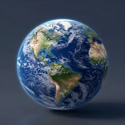 planet earth, 3 d render style, isometric view