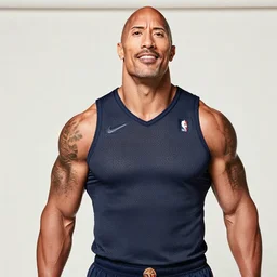 commercial photoshoot Dwayne Johnson as NBA player
