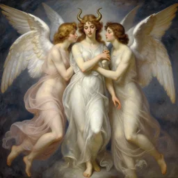 angels and demons, impressionism, symbolist, soft colors, dramatic lighting, smooth, sharp focus, extremely detailed, aesthetically pleasing composition