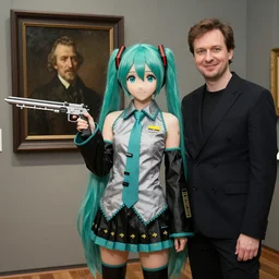 hatsune miku holding an ak - 4 7 by rembrandt and konstantin razumov