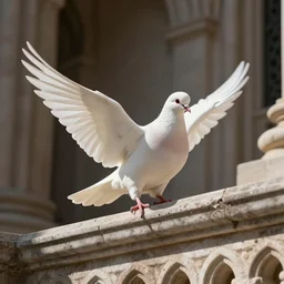 a godlike dove in a church
