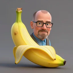 walter white as a banana, hyper realism, high detail, by pixar, disney, dreamworks