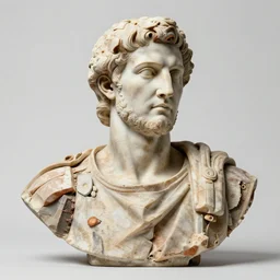 julius cesar's bust brought to life made of human body parts