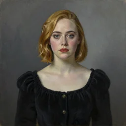 Elle Fanning, oil painting by René Magritte