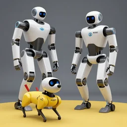 atlas robot, boston dynamics atlas, atlas and spot, spot robot dog, humanoid robot, robot dog, yellow robot dog, boston dynamics, 2 0 2 2 promo image