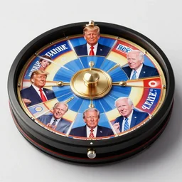 Donald Trump Joe Biden and Bernie Sanders as contestants on The Wheel of Fortune, 35mm film