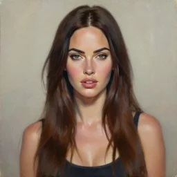 a portrait of megan fox, oil painting