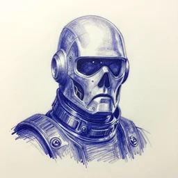 ballpoint pen sketch of the terminator ( 1 9 8 4 )!!!!!!!