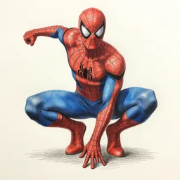 colored pencils sketch of spiderman miles morales by todd mcfarlane