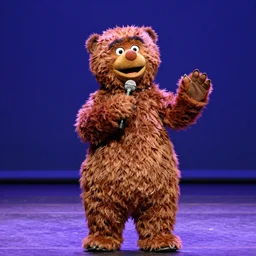 fozzie bear telling jokes on stage