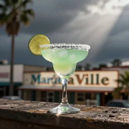 tilt shift photo of Margaritaville