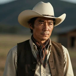 still of toshiro mifune in a cowboy outfit, wild west