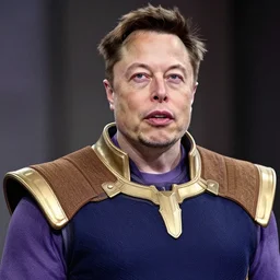 cine still of elon musk as thanos, sharp focus,