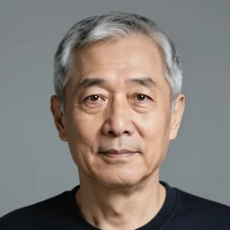 portrait of an old man in with short grey hair and no beard wearing a straw hat standing in a garden, yellow t shirt, jeans, brown leather shoes, photography, high detail,