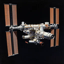 An oil painting of the International Space Station, dramatic lighting, trending on ArtStation