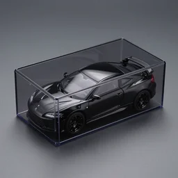 dark glass and plastic rectangular box - shaped car
