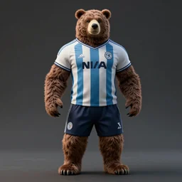 portrait of full body bear beast-man wearing a soccer suit, highly detailed, sharp focus