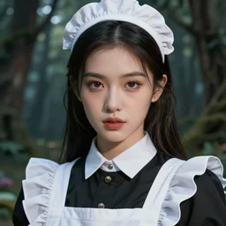 A maid in a magical forest, sexy look, beautiful face, very detailed face,, fantasy art, in the style of Fernando Juarez, illustration, epic, fantasy, intricate, hyper detailed, artstation, concept art, smooth, sharp focus