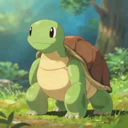 turtle made by studio ghibli, digital art, soft focus, depth of field, hdr, serene