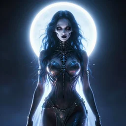 goddess of death in the style of nekro, artgerm, wlop, glowing halo, octane render, rainbow glow, cinematic lighting, halo, peter mohrbacher