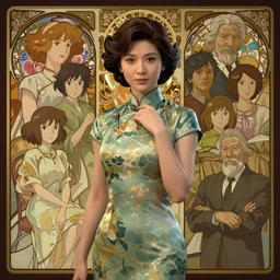 portrait of chinese lady in cheongsam, highly detailed vfx portrait, unreal engine, greg rutkowski, loish, rhads, caspar david friedrich, makoto shinkai and lois van baarle, ilya kuvshinov, rossdraws, elegent, tom bagshaw, alphonse mucha, global illumination, detailed and intricate environment