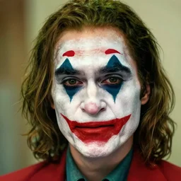 beautiful dakota johnson with joker makeup, highly detailed, realistic face, detailed face, amazing digital art