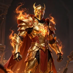 super protector knight: Flame Guardian Sorcerer trending on artstation deviantart Pinterest detailed realistic High Resolution HD 8k